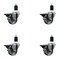 Service Caster 3'' Semi Steel Swivel 1-1/2'' Expanding Stem Caster Set with Brake, 4PK SCC-EX20S314-SSS-PLB-112-4 - alternate 1